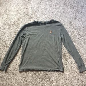 Polo dark green long sleeve Tee. (M)